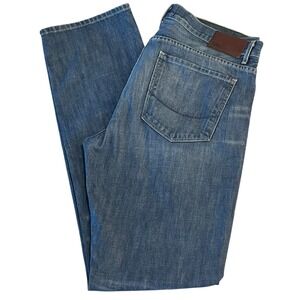 Paige Normandie Jeans Mens 36x34 Blue Denim Straight USA Made Whiskers
